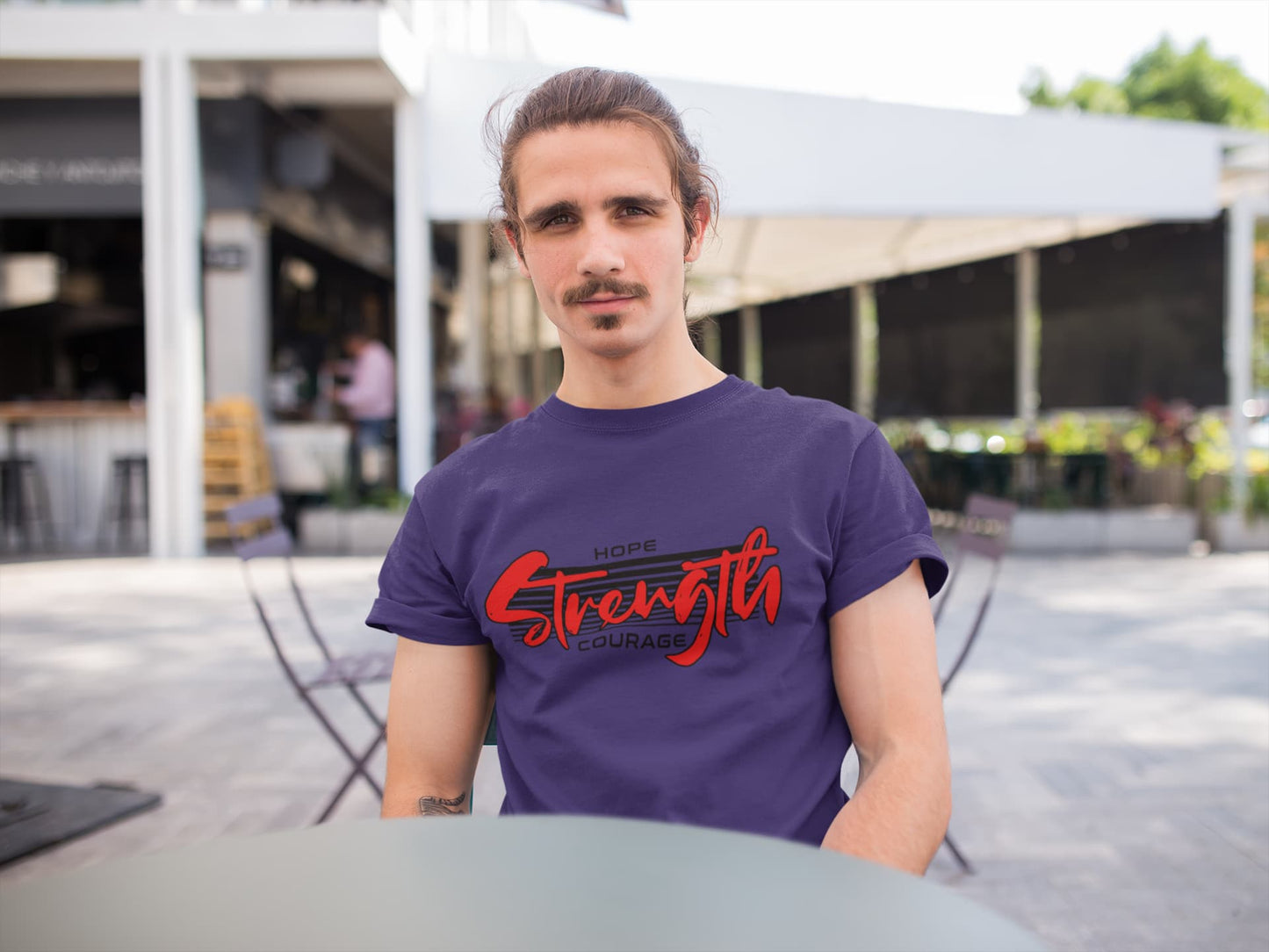 MENS PURPLE ROUNDNECK T-SHIRT