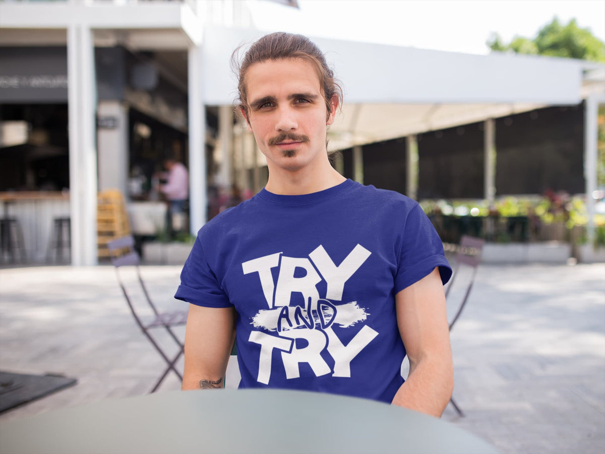 Karavirs® Attempt Royal Blue graphic tee for men India