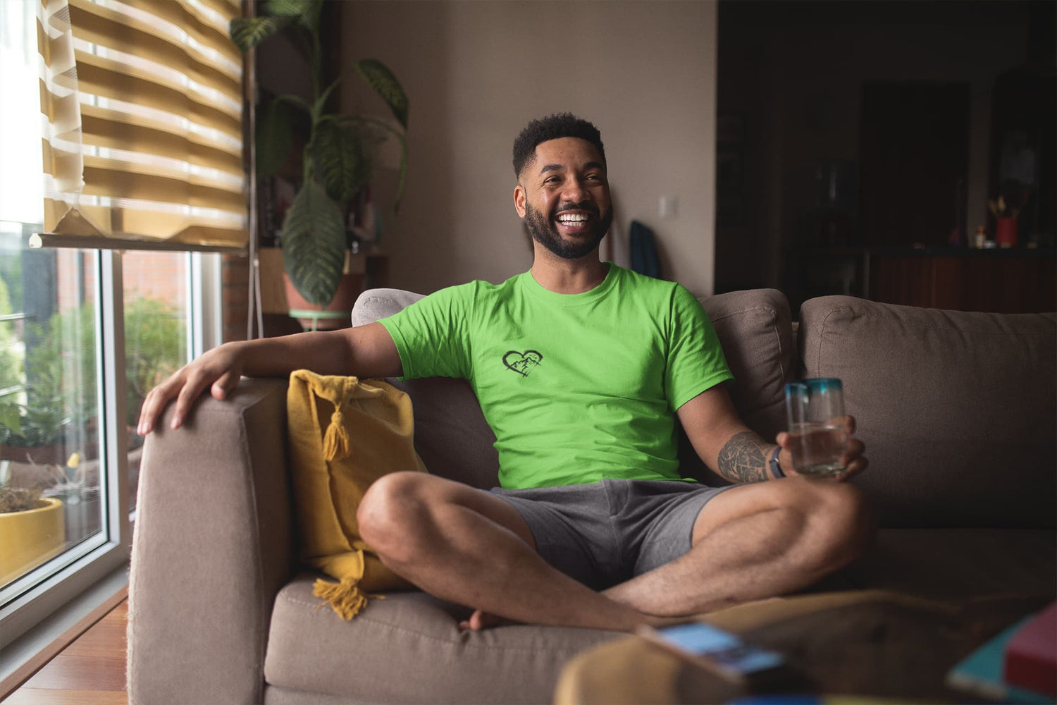 MENS LIRIL GREEN ROUNDNECK T-SHIRT