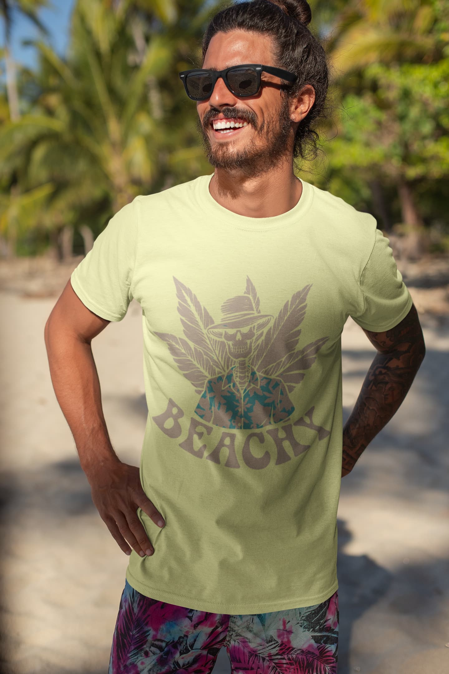 Men's Butter Yellow Round Neck T-shirt