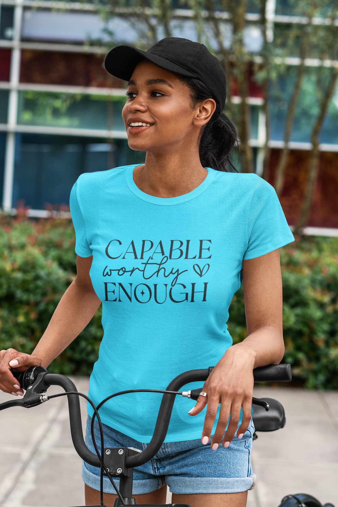 WOMENS SKY BLUE ROUNDNECK T-SHIRT