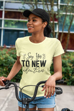 WOMENS BUTTER YELLOW ROUNDNECK T-SHIRT