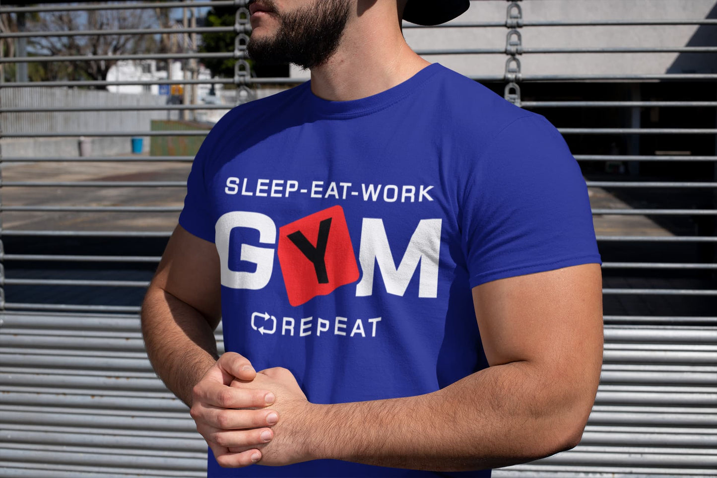 Men's Royal Blue Round Neck T-shirts