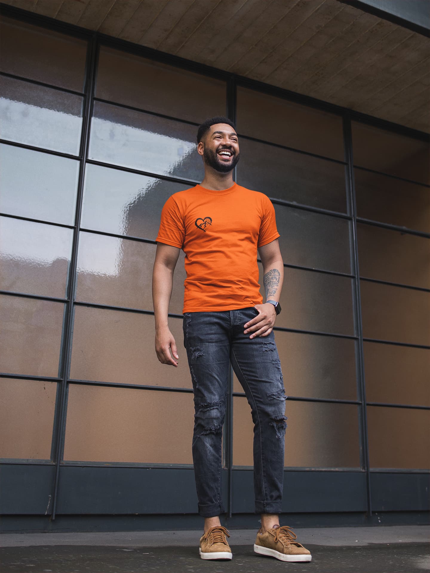 MENS ORANGE ROUNDNECK T-SHIRT
