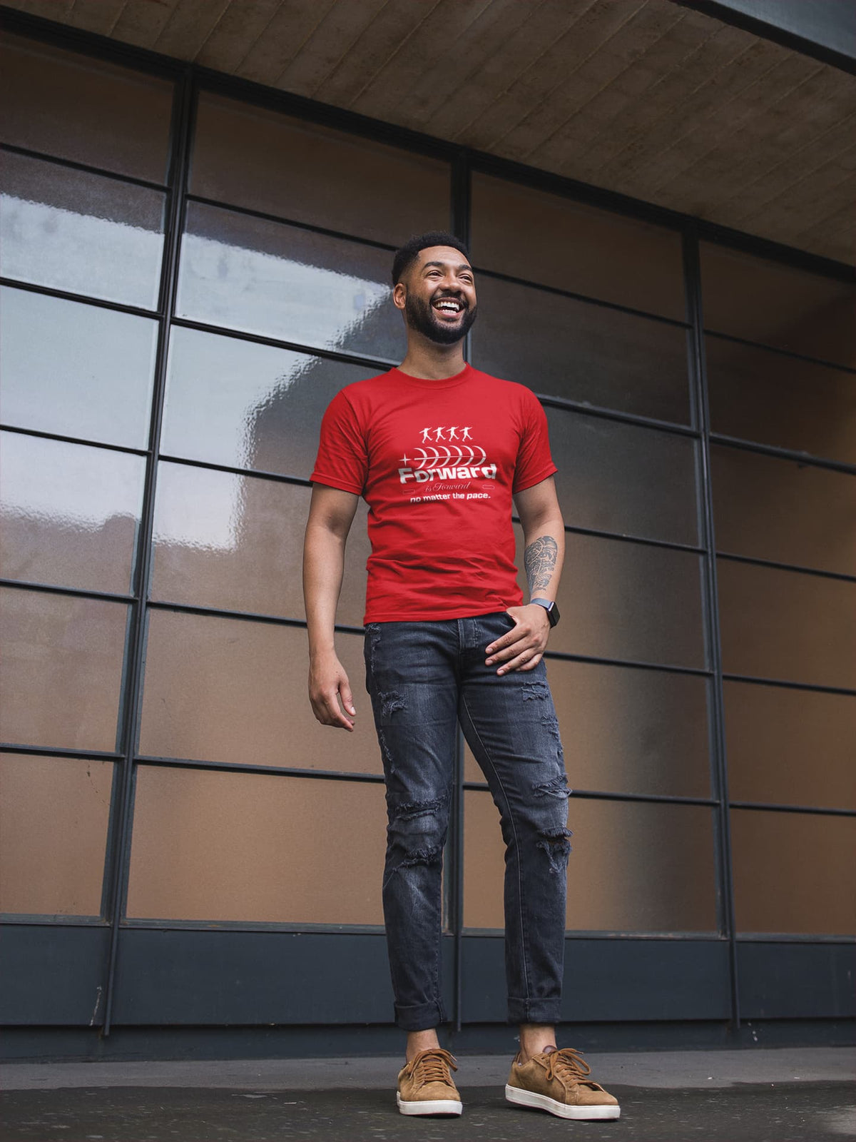 MENS RED ROUNDNECK T-SHIRT