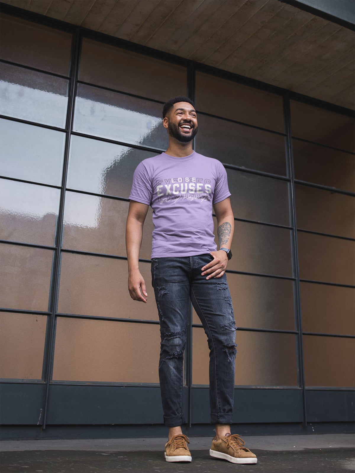 Men's Iris Lavender Round Neck T-shirts