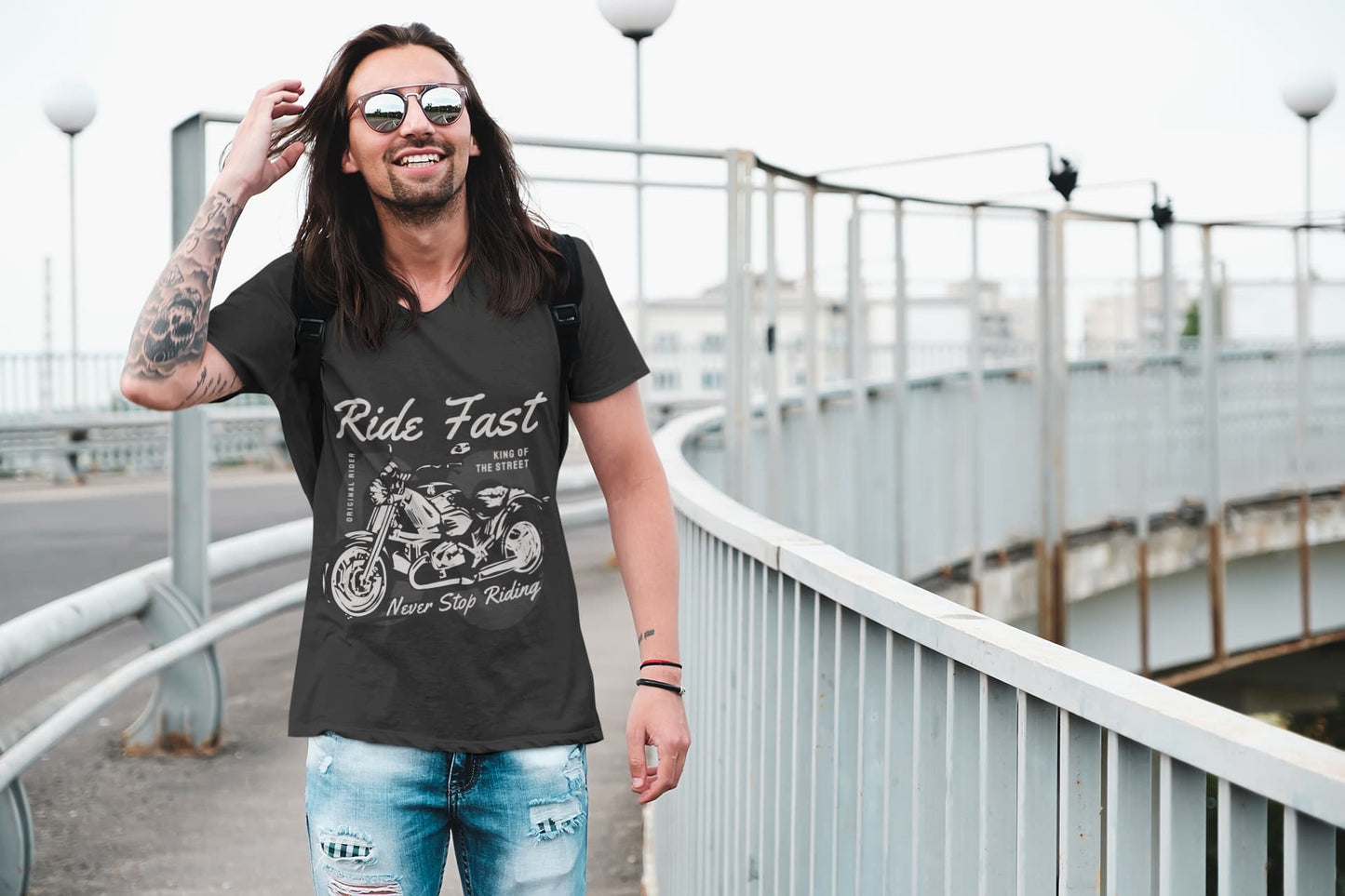 Men's Black V-Neck T-shirts