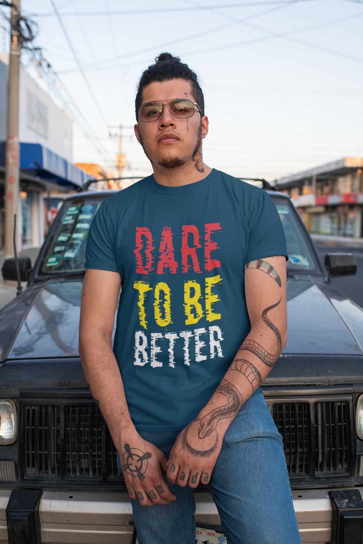 Men's Navy Blue Round Neck T-shirt