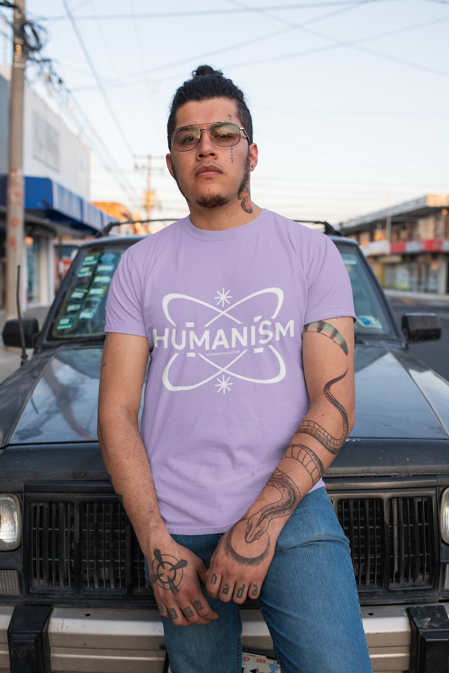 MENS IRIS LAVENDER ROUNDNECK T-SHIRT