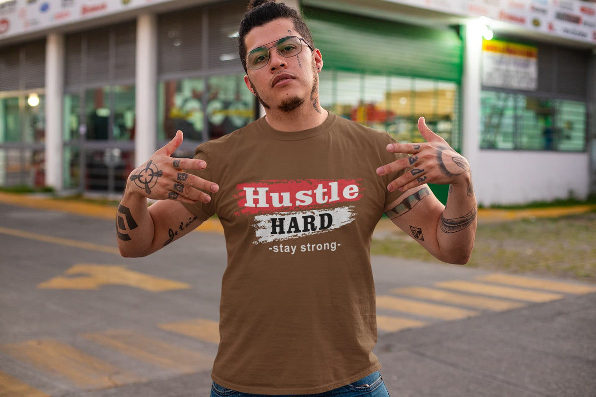 Men's Coffee Brown Round Neck T-shirts