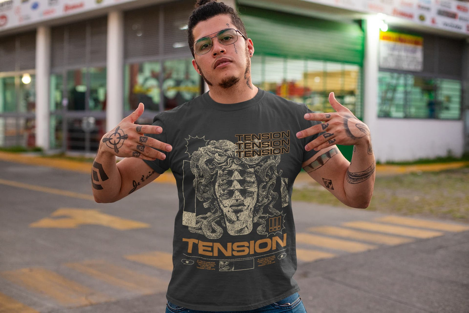 Men’s  Black Round Neck T-shirts