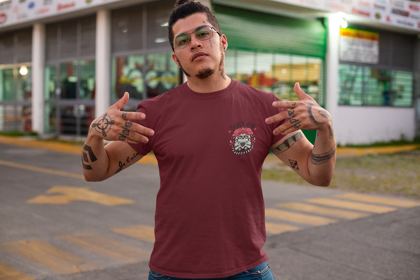 Men's Maroon Round Neck T-shirts