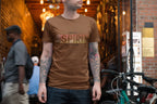 Men's Coffee Brown Round Neck T-shirts