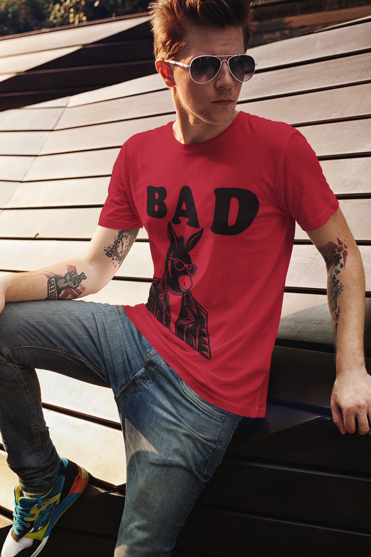 Men's Red Round Neck T-shirts