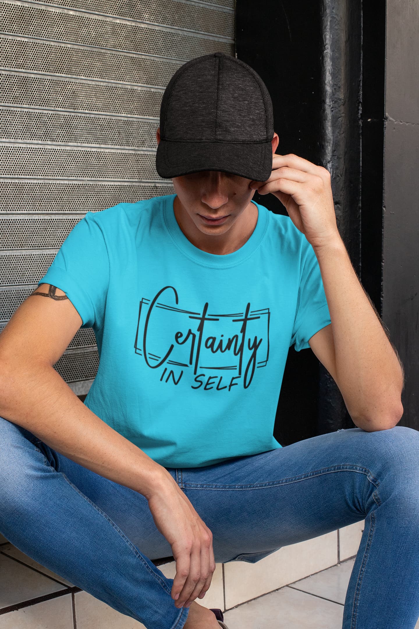 MENS SKY BLUE ROUNDNECK T-SHIRT