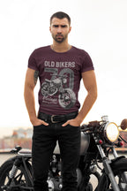 Men's Burgundy Round Neck T-shirts
