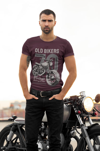 Men's Burgundy Round Neck T-shirts
