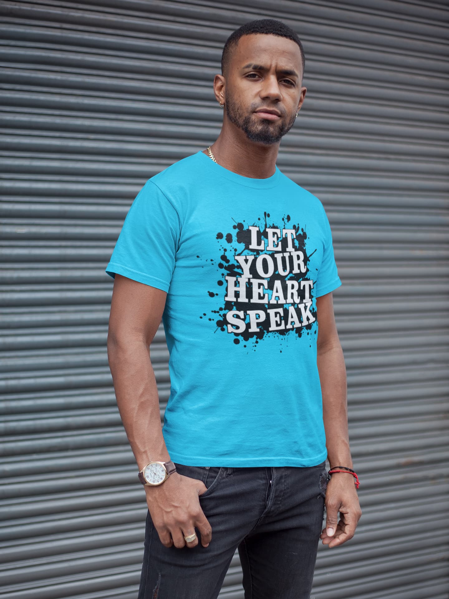 MENS SKY BLUE ROUNDNECK T-SHIRT