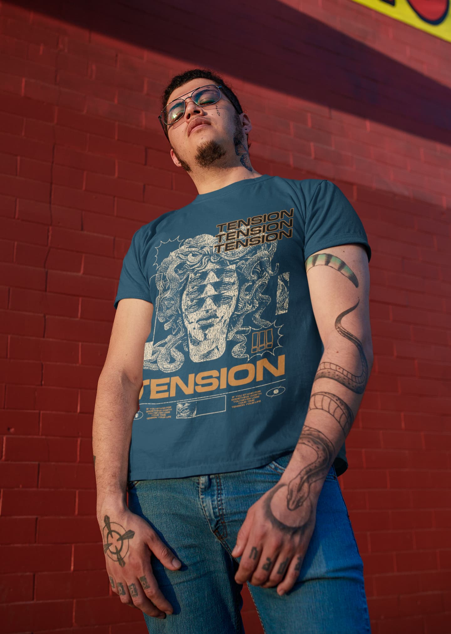 Men’s  Navy Blue Round Neck T-shirts