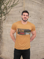 Men's Mustard Yellow Round Neck T-shirts