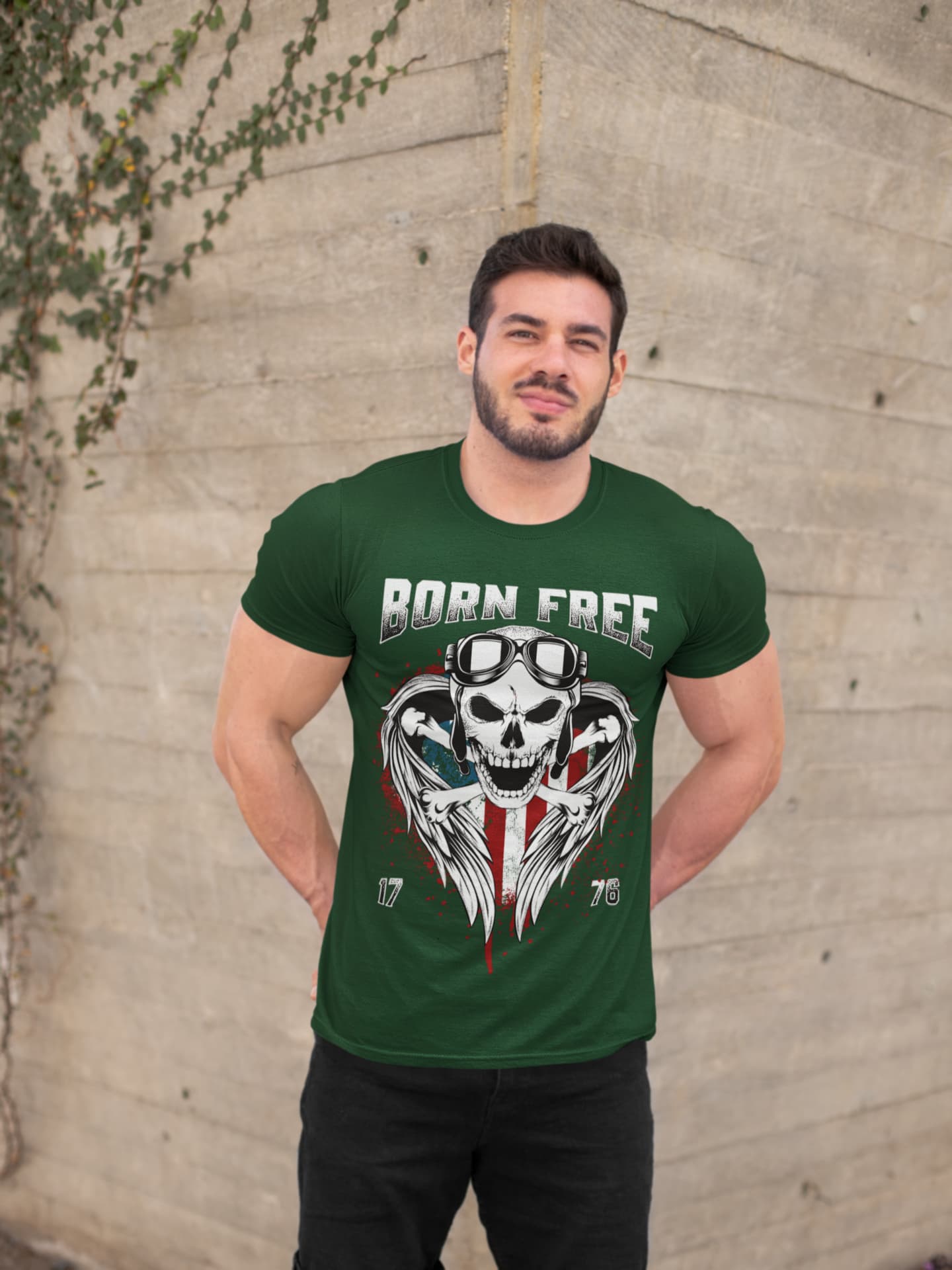 Men's Olive Green Round Neck T-shirts