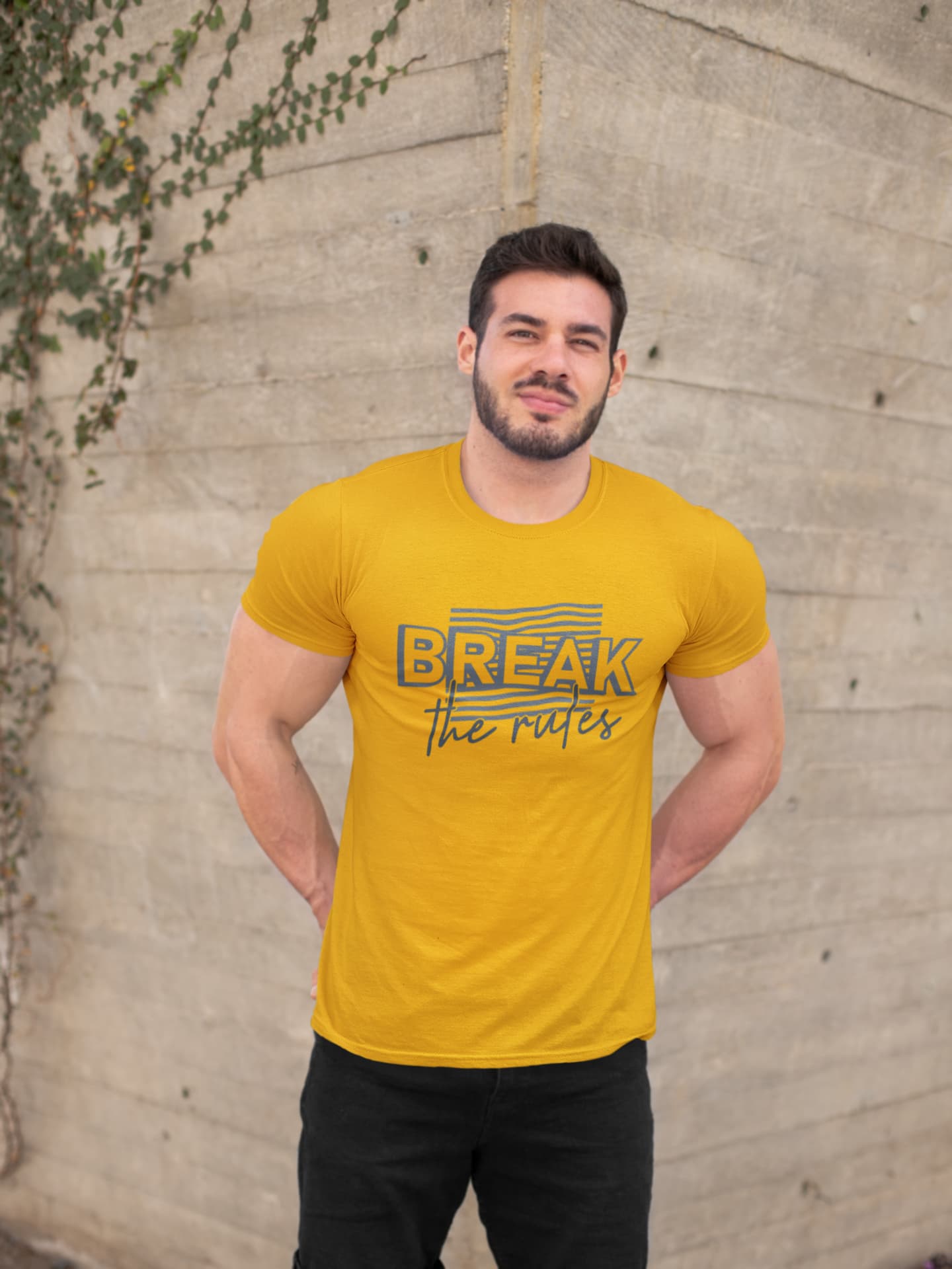 MENS GOLDEN YELLOW ROUNDNECK T-SHIRT
