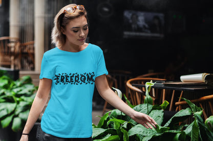 Women's Sky Blue Round Neck T-shirt