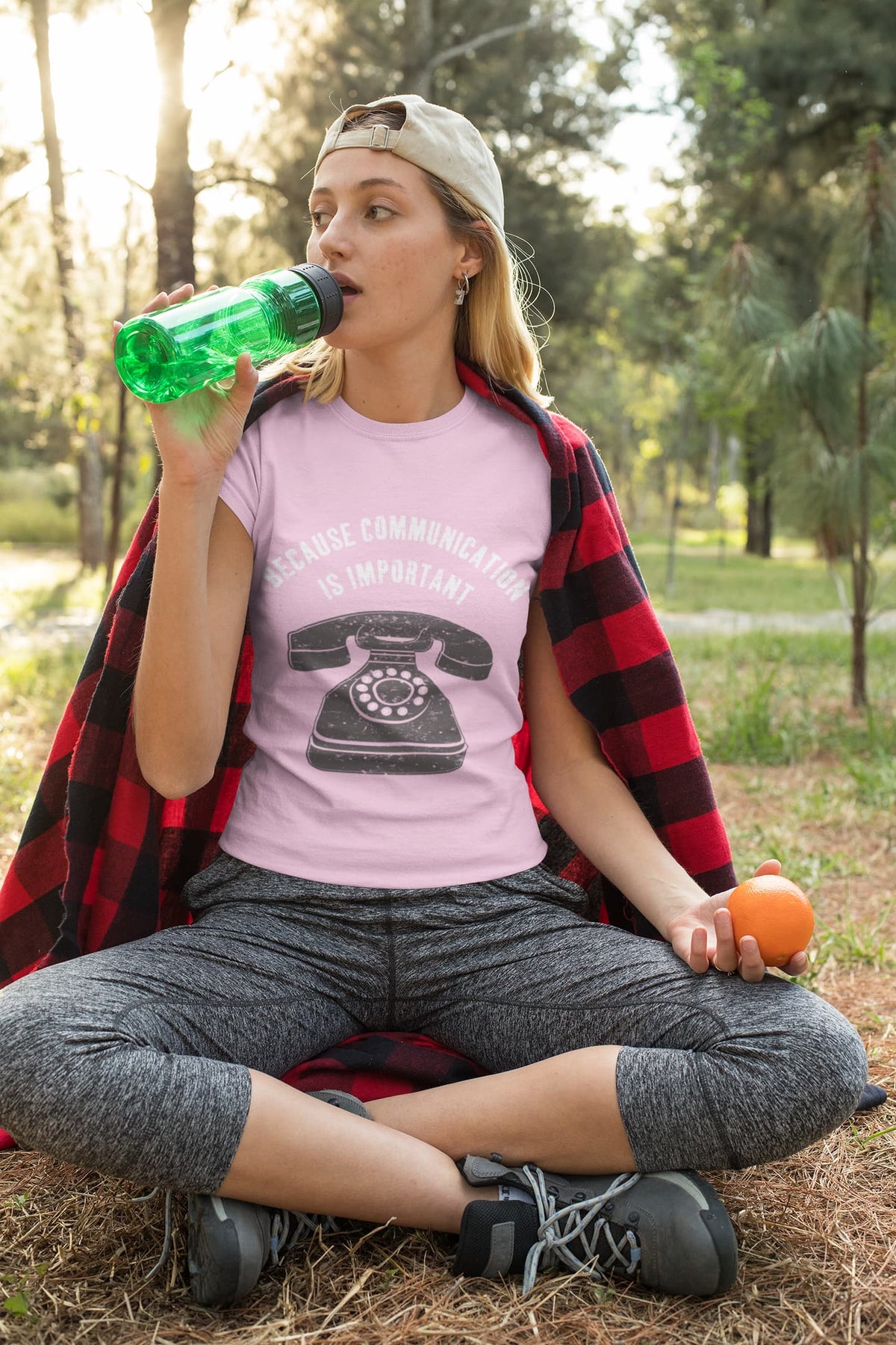 Women's Light Pink Round Neck T-shirts