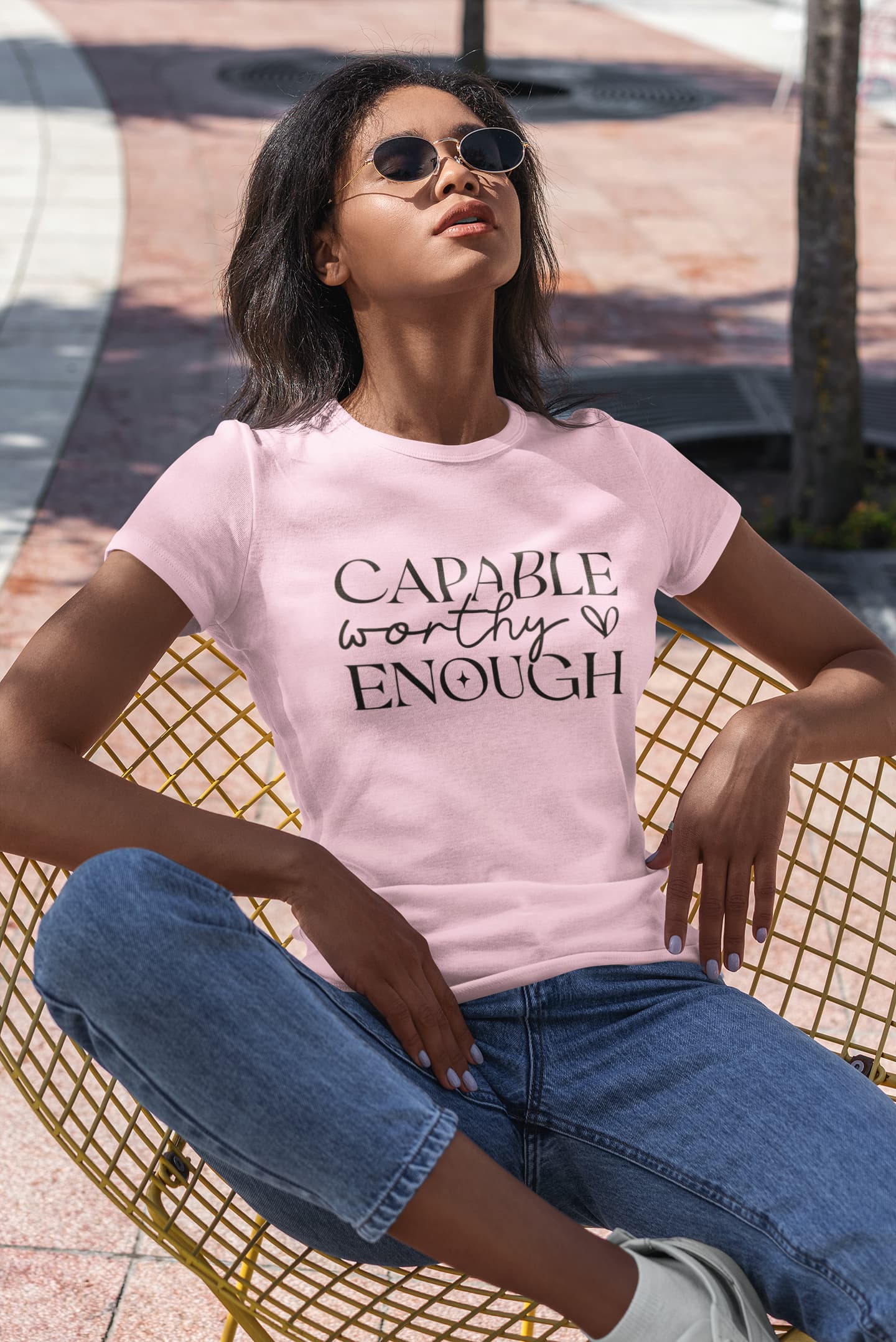 WOMENS LIGHT PINK ROUNDNECK T-SHIRT