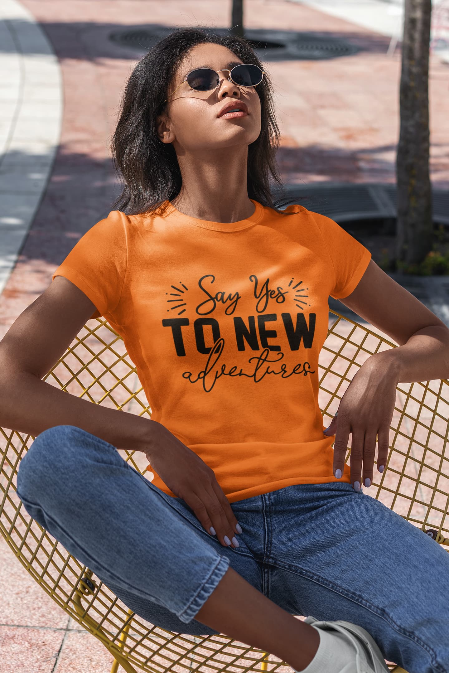 WOMENS ORANGE ROUNDNECK T-SHIRT