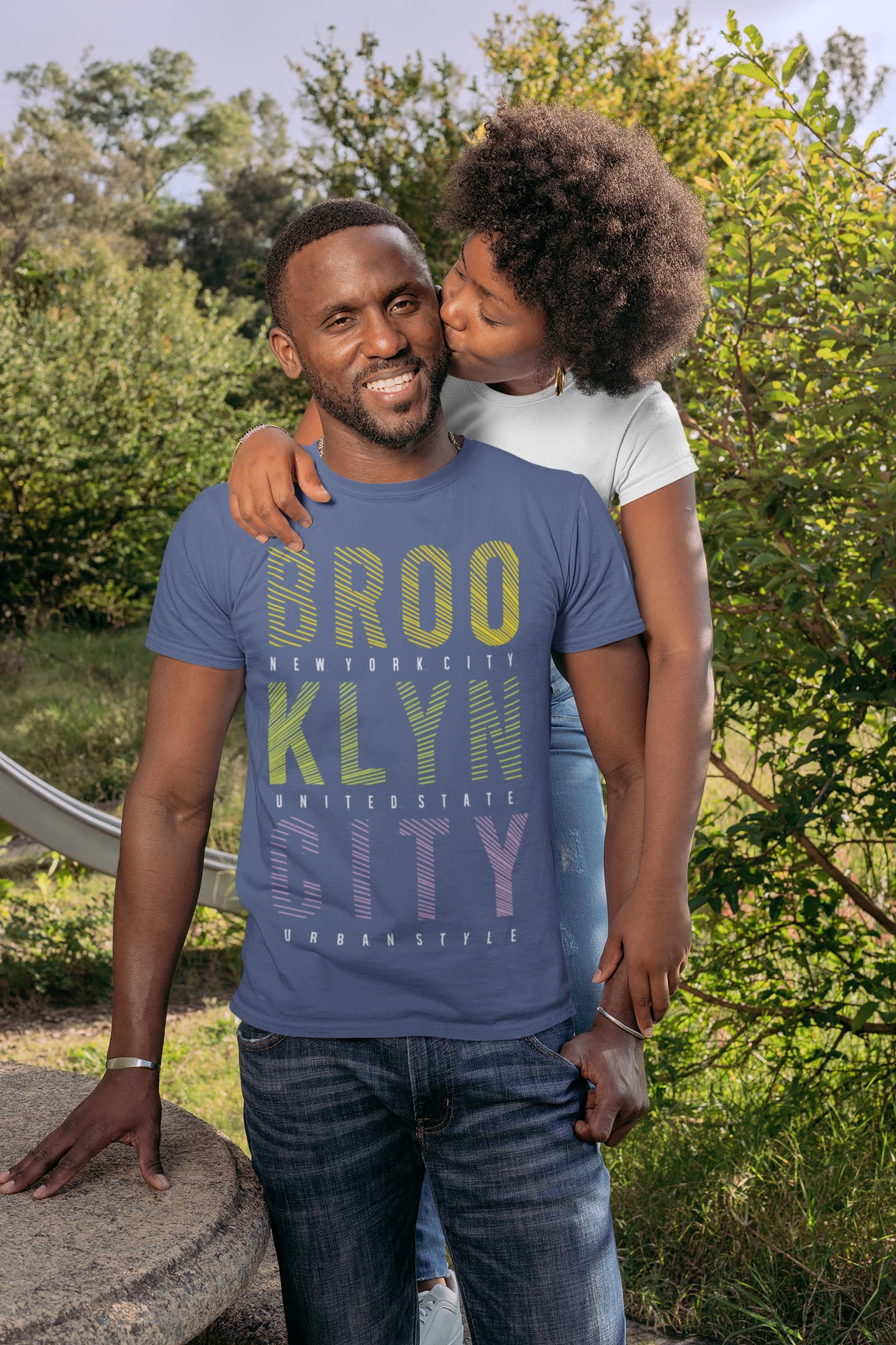 Men's Smoke Blue Round Neck T-shirts