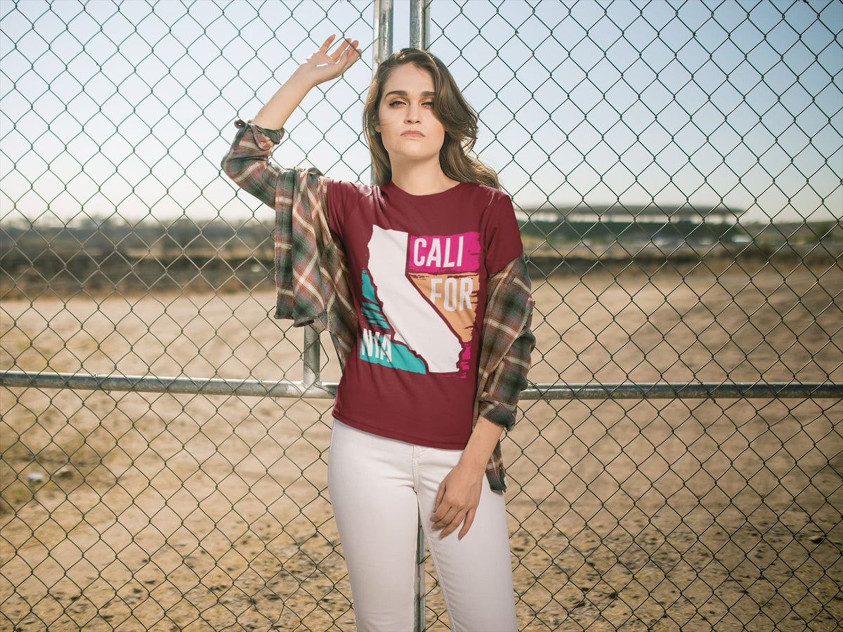 Women's Maroon Round Neck T-shirts