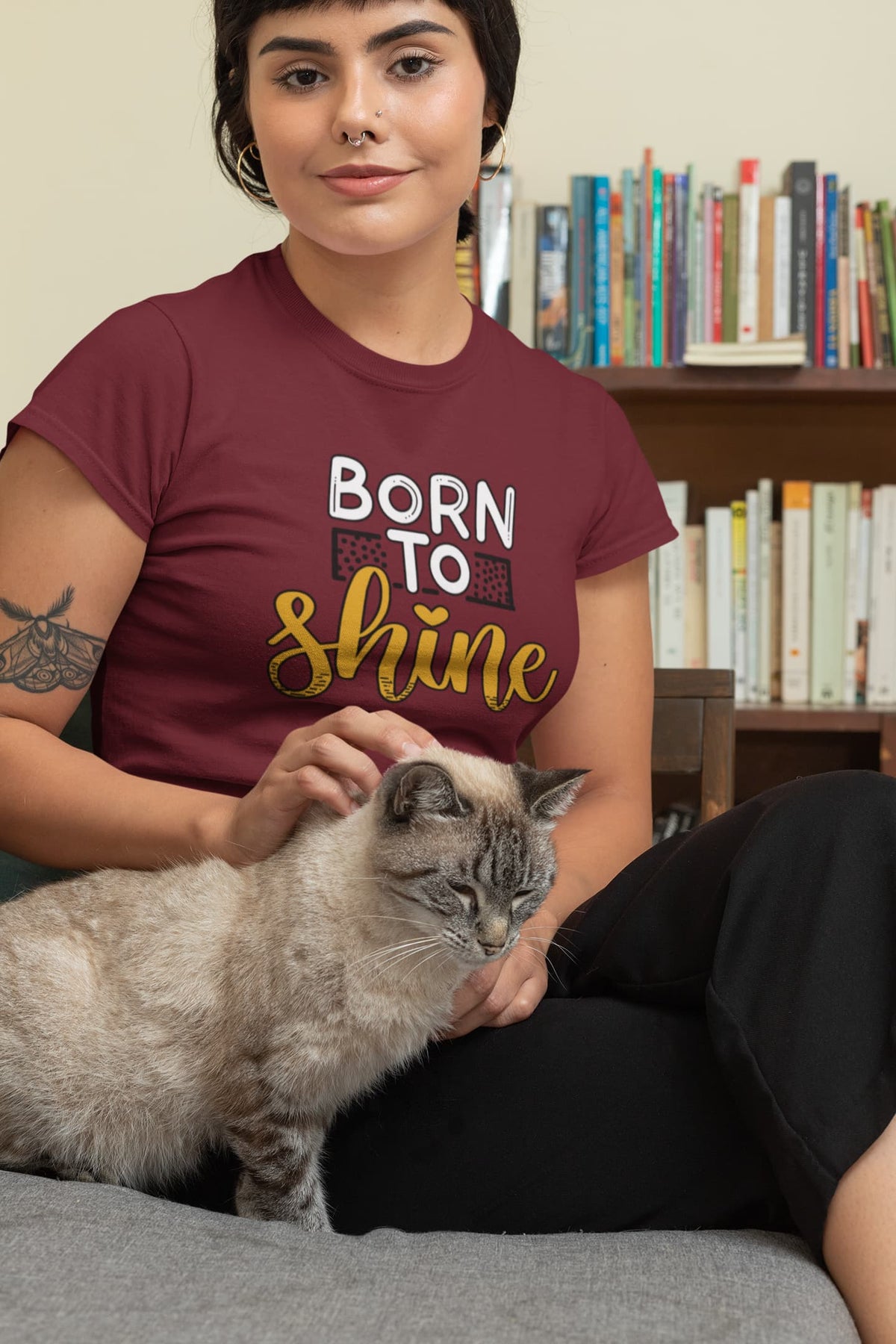 Karavirs® Luminous Maroon graphic tee for women India