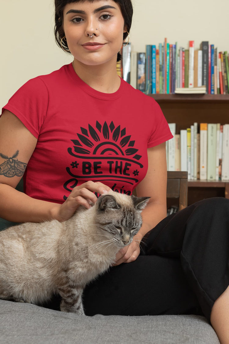 WOMENS RED ROUNDNECK T-SHIRT