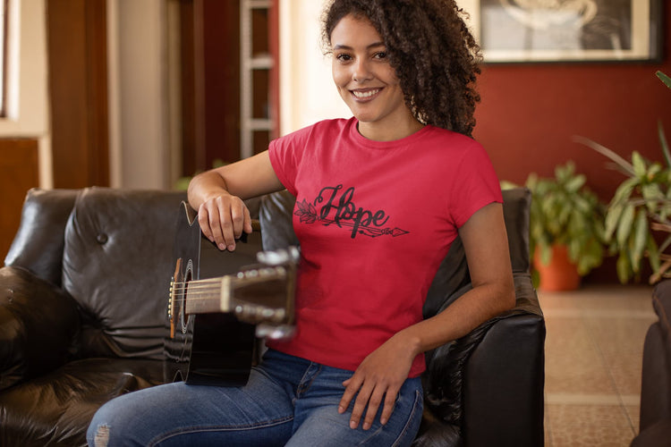 WOMENS RED ROUNDNECK T-SHIRT