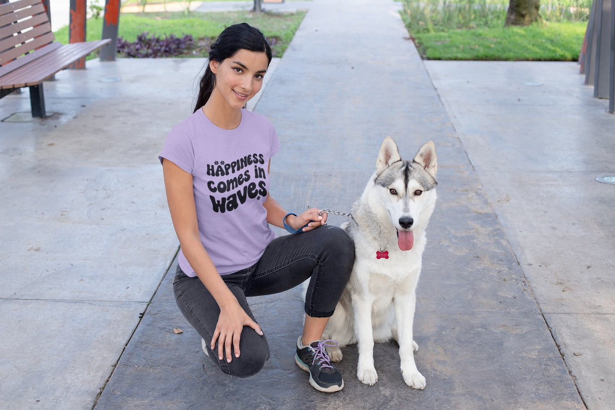 Karavirs® Happiness Iris Lavender graphic tee for women India
