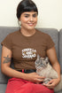 WOMENS COFFEE BROWN ROUNDNECK T-SHIRT