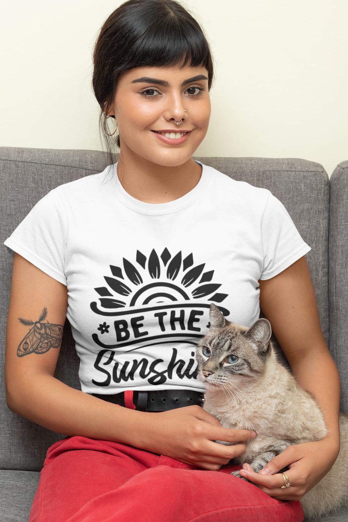 Karavirs® Sunshine White graphic tee for women India