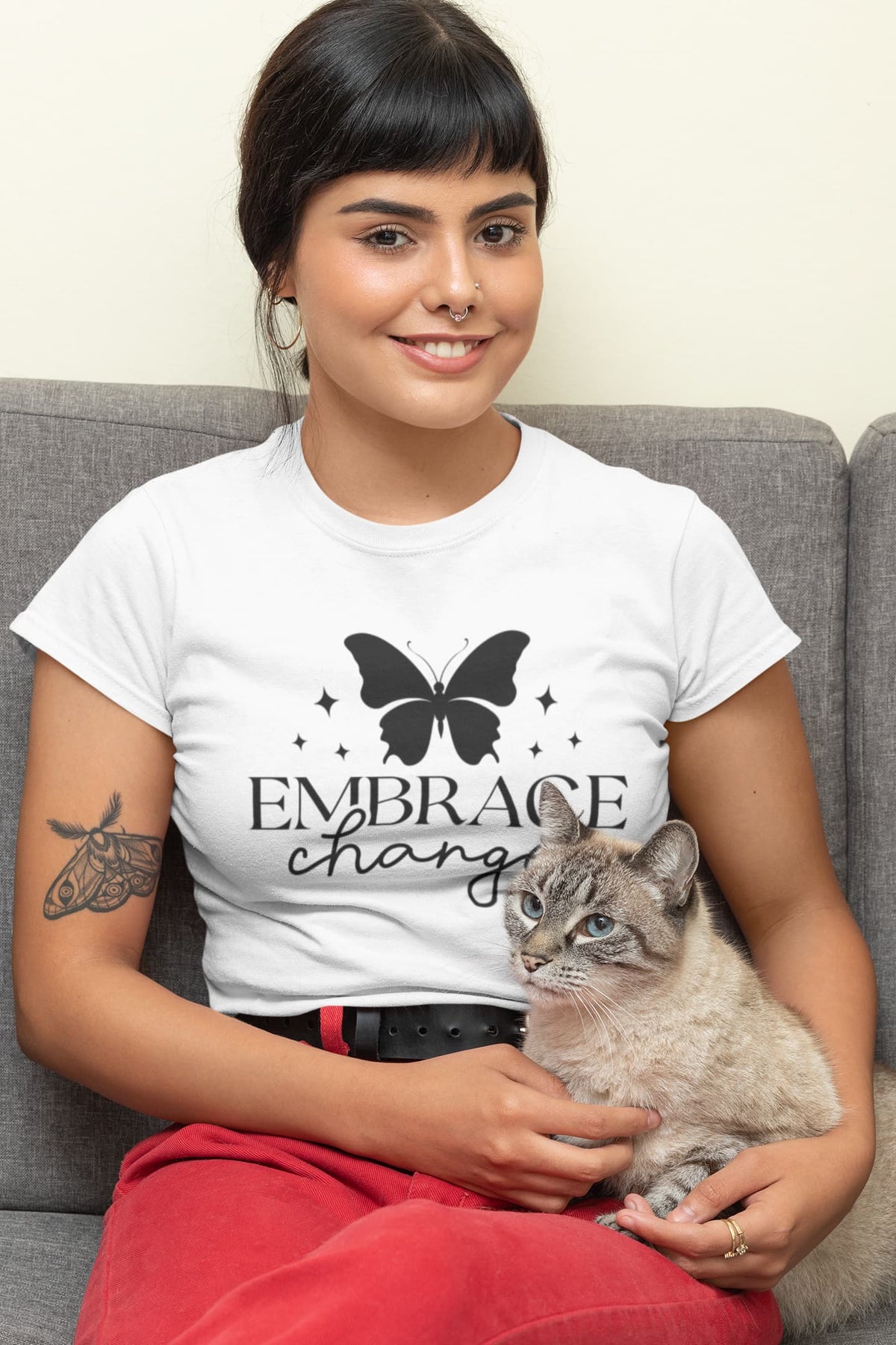 Karavirs® Perpetual White graphic tee for women India