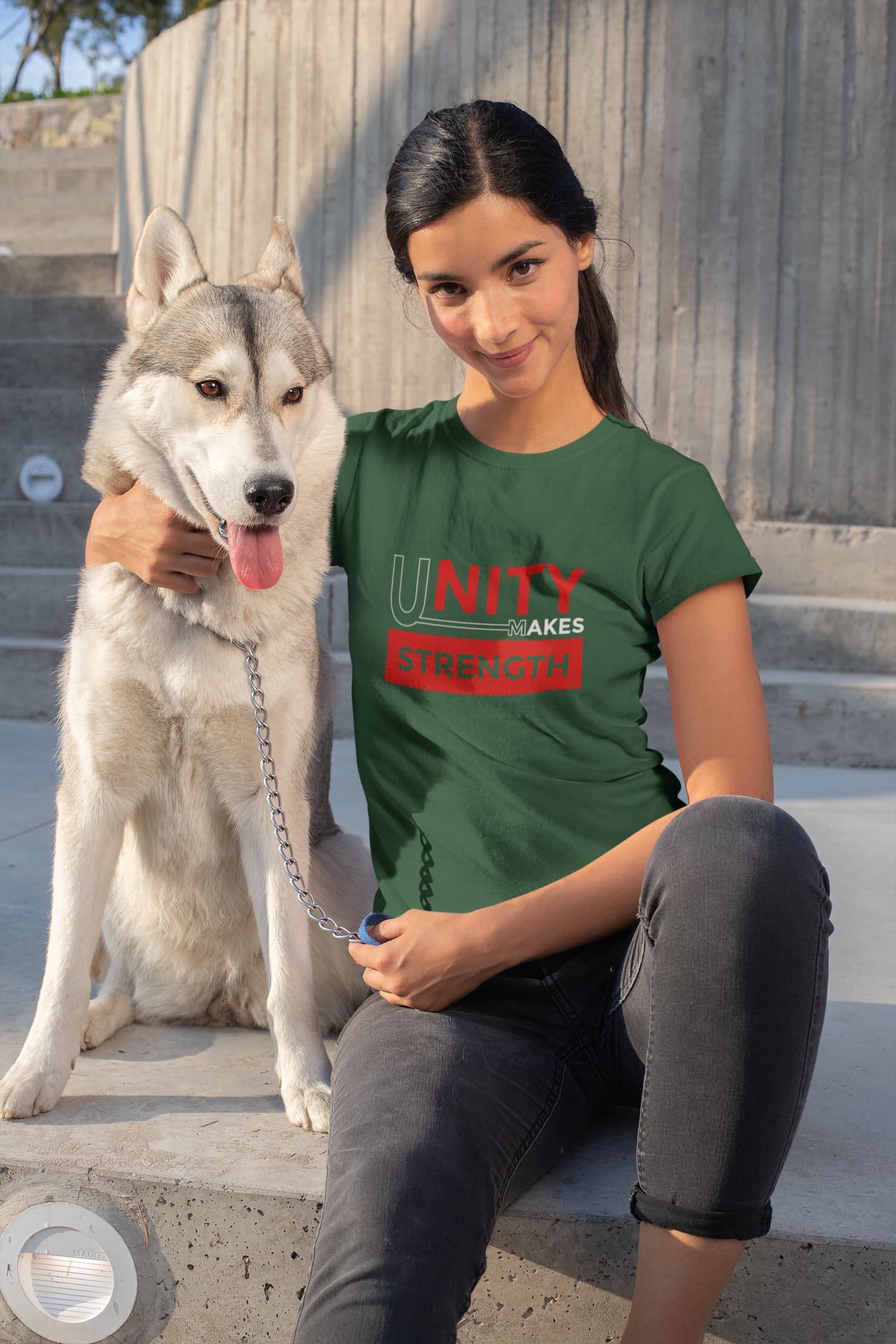 WOMEN OLIVE GREEN ROUNDNECK T-SHIRT