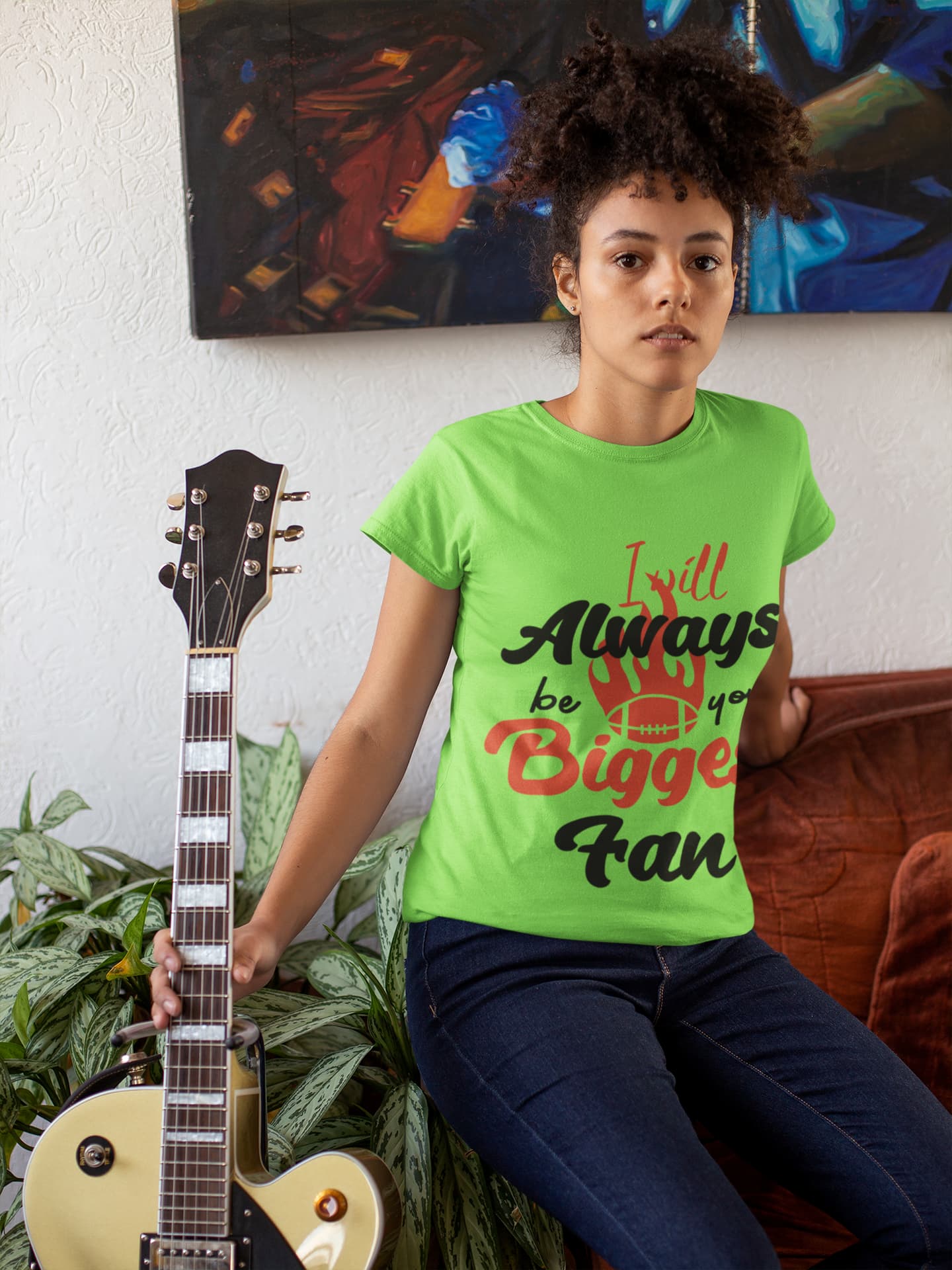 Women's Liril Green Round Neck T-shirts