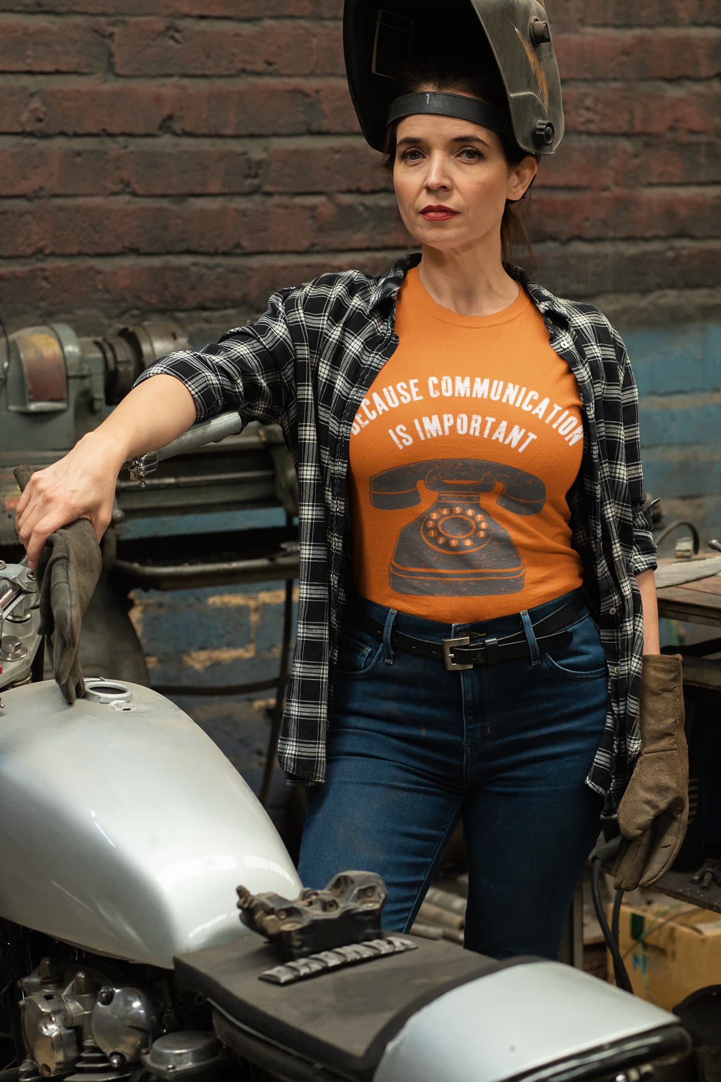 Women's Orange Round Neck T-shirts