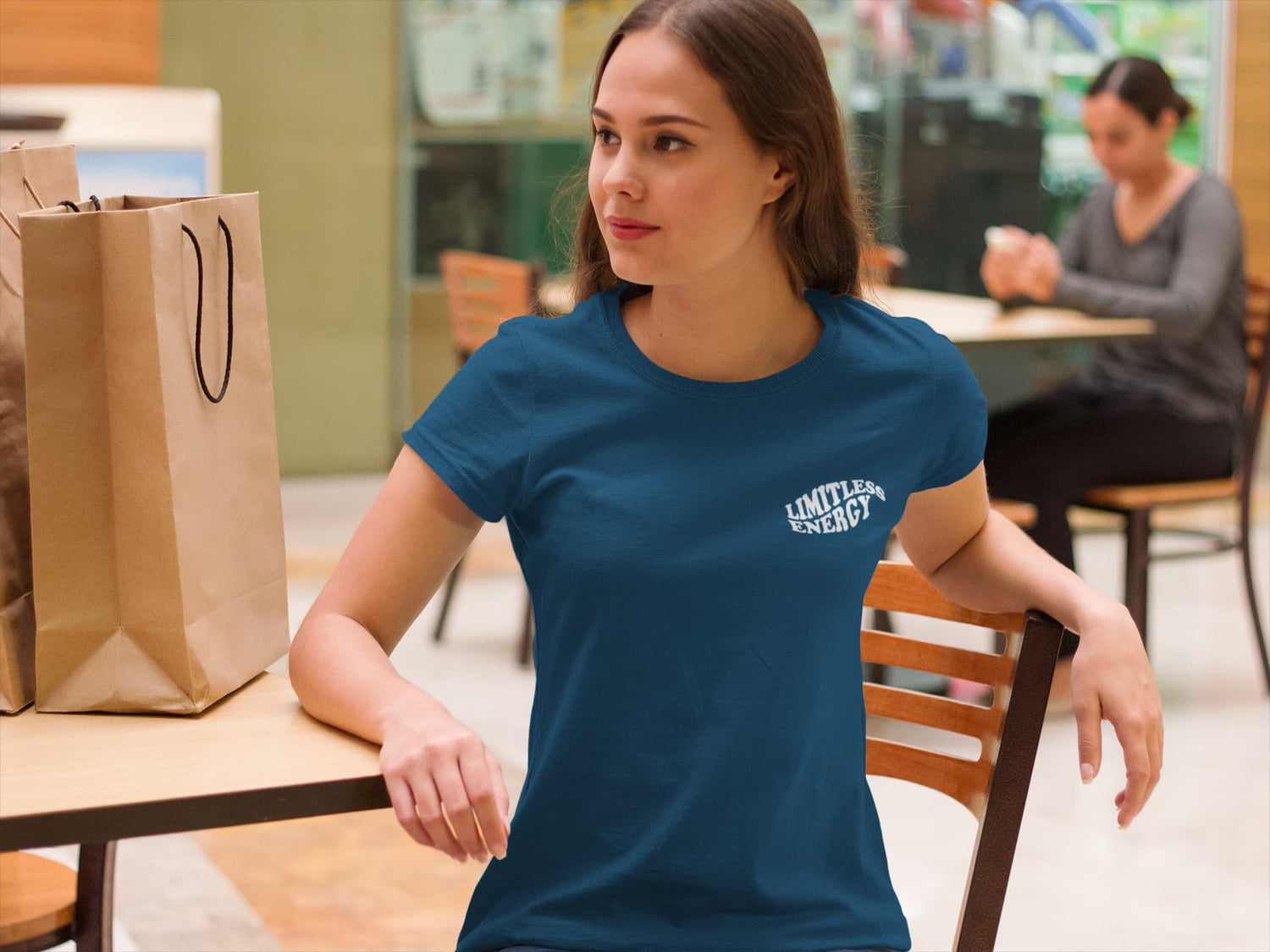 WOMENS NAVY BLUE ROUNDNECK T-SHIRT