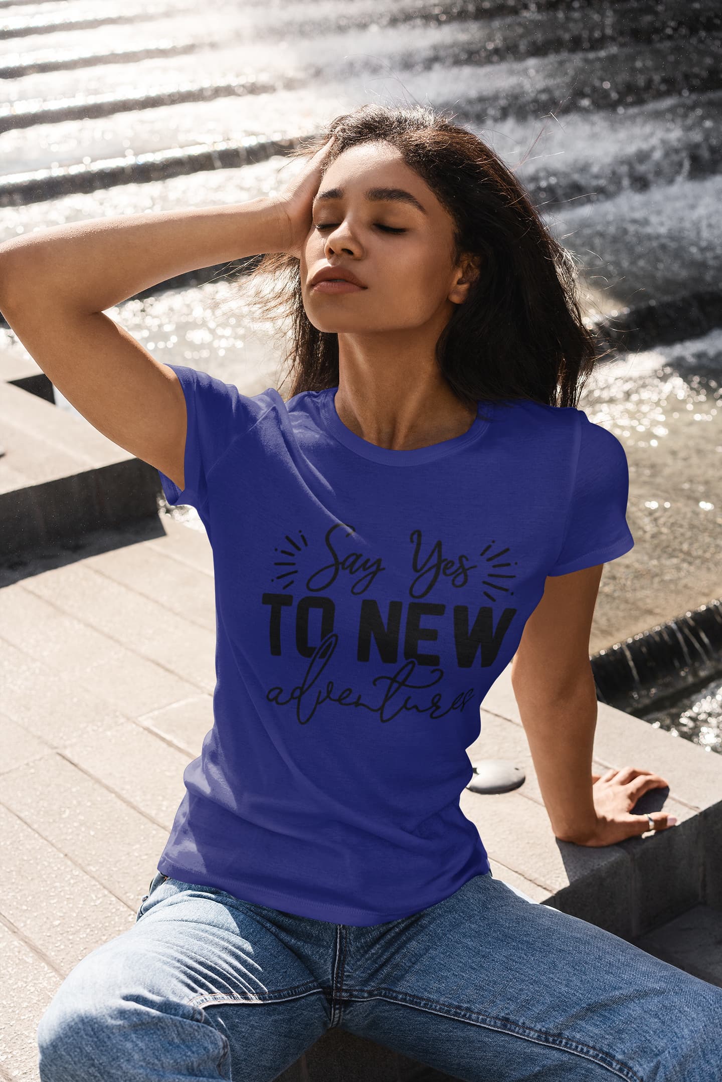 WOMENS ROYAL BLUE ROUNDNECK T-SHIRT
