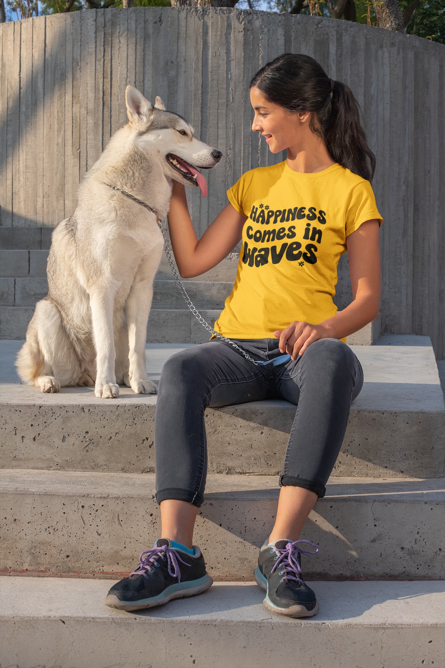 WOMENS GOLDEN YELLOW ROUNDNECK T-SHIRT