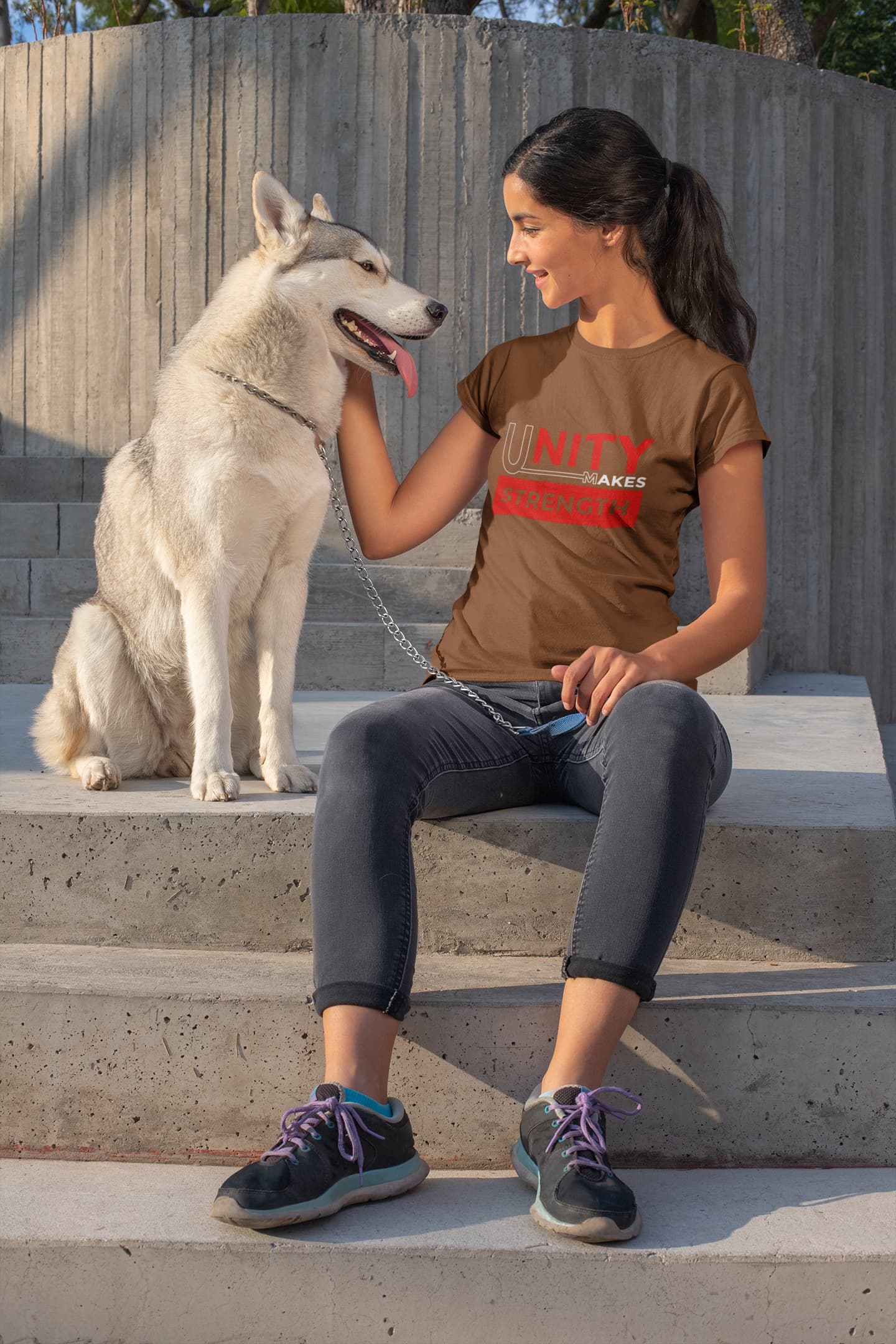 WOMEN COFFEE BROWN ROUNDNECK T-SHIRT