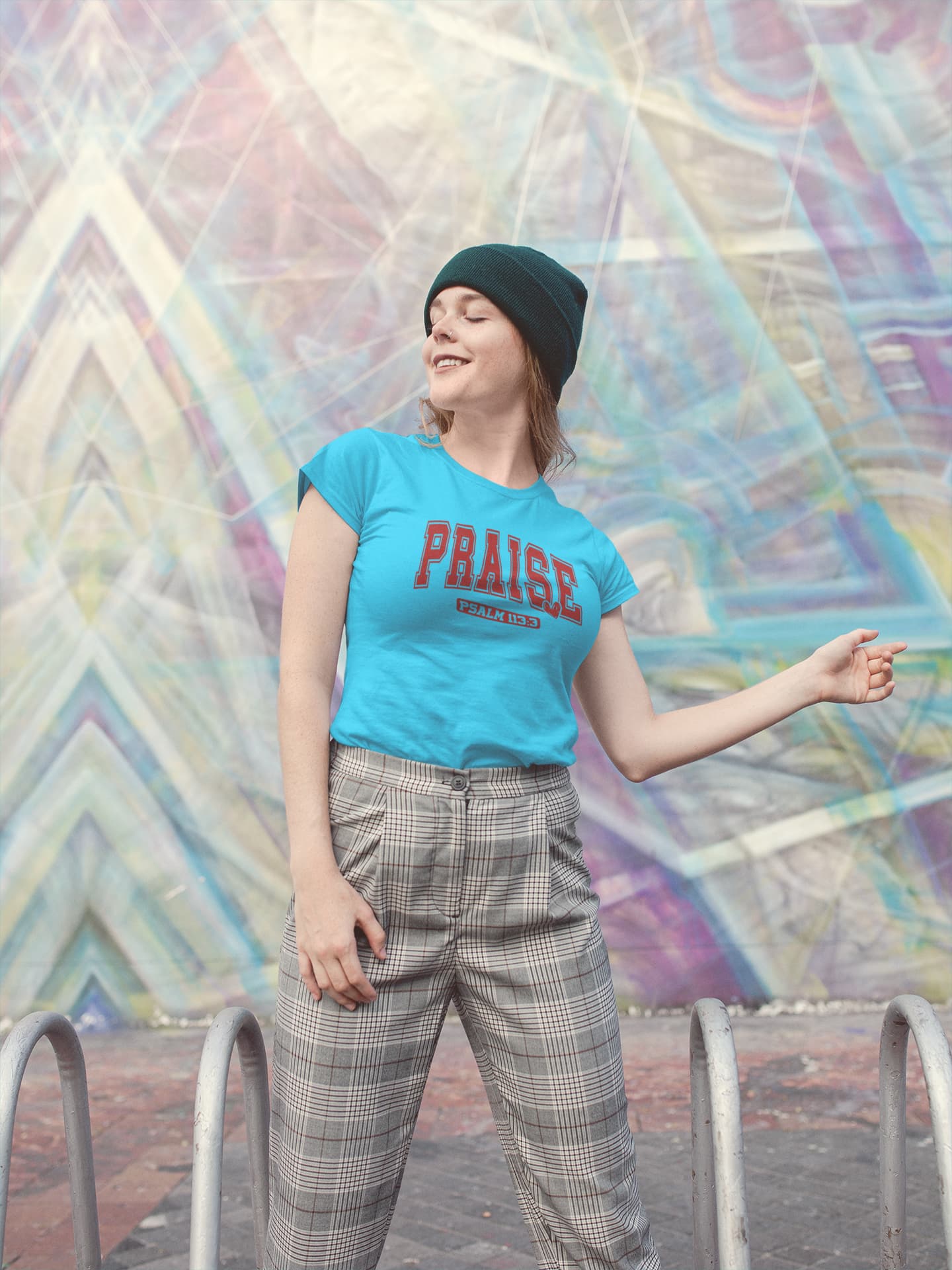 WOMENS SKY BLUE ROUNDNECK T-SHIRT