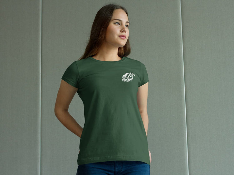 WOMENS OLIVE GREEN ROUNDNECK T-SHIRT