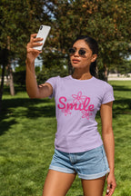 Women's Iris Lavender Round Neck T-shirts