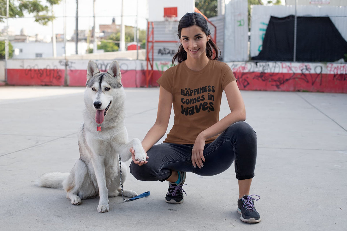 WOMENS COFFEE BROWN ROUNDNECK T-SHIRT